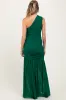 Forest Green Ruched Mesh One Shoulder Maternity Maxi Dress sold by Pinkblush