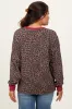 Brown Ribbed Animal Print Contrast Trim Maternity Pullover sold by Pinkblush