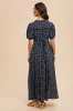 Navy Floral Button Down Maternity Dress sold by Pinkblush
