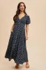 Navy Floral Button Down Maternity Dress sold by Pinkblush