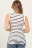 Ivory/Black Stripe Knitted Tank Top sold by Pinkblush