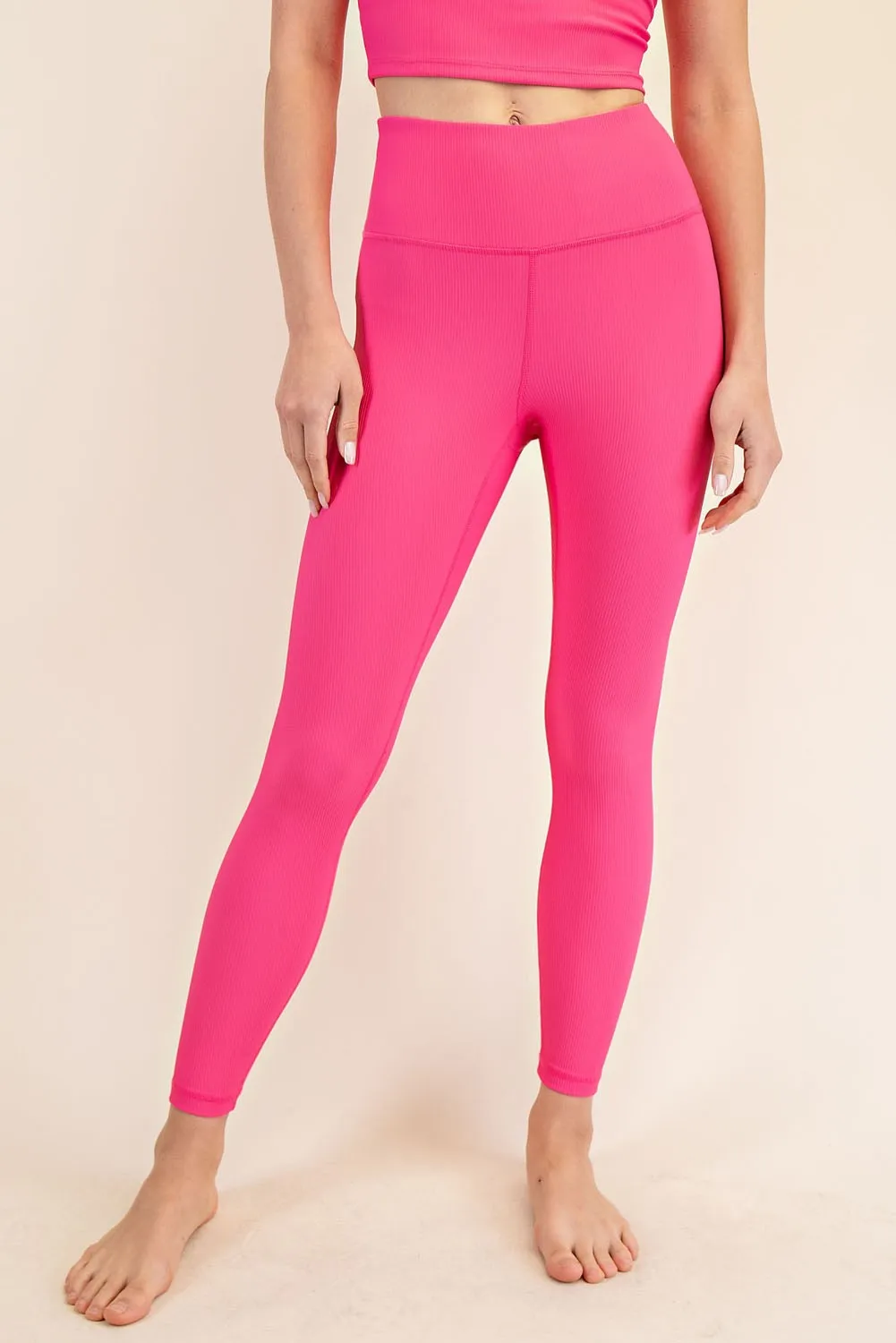 Fuchsia Ribbed Leggings sold by Pinkblush product image thumbnail 2