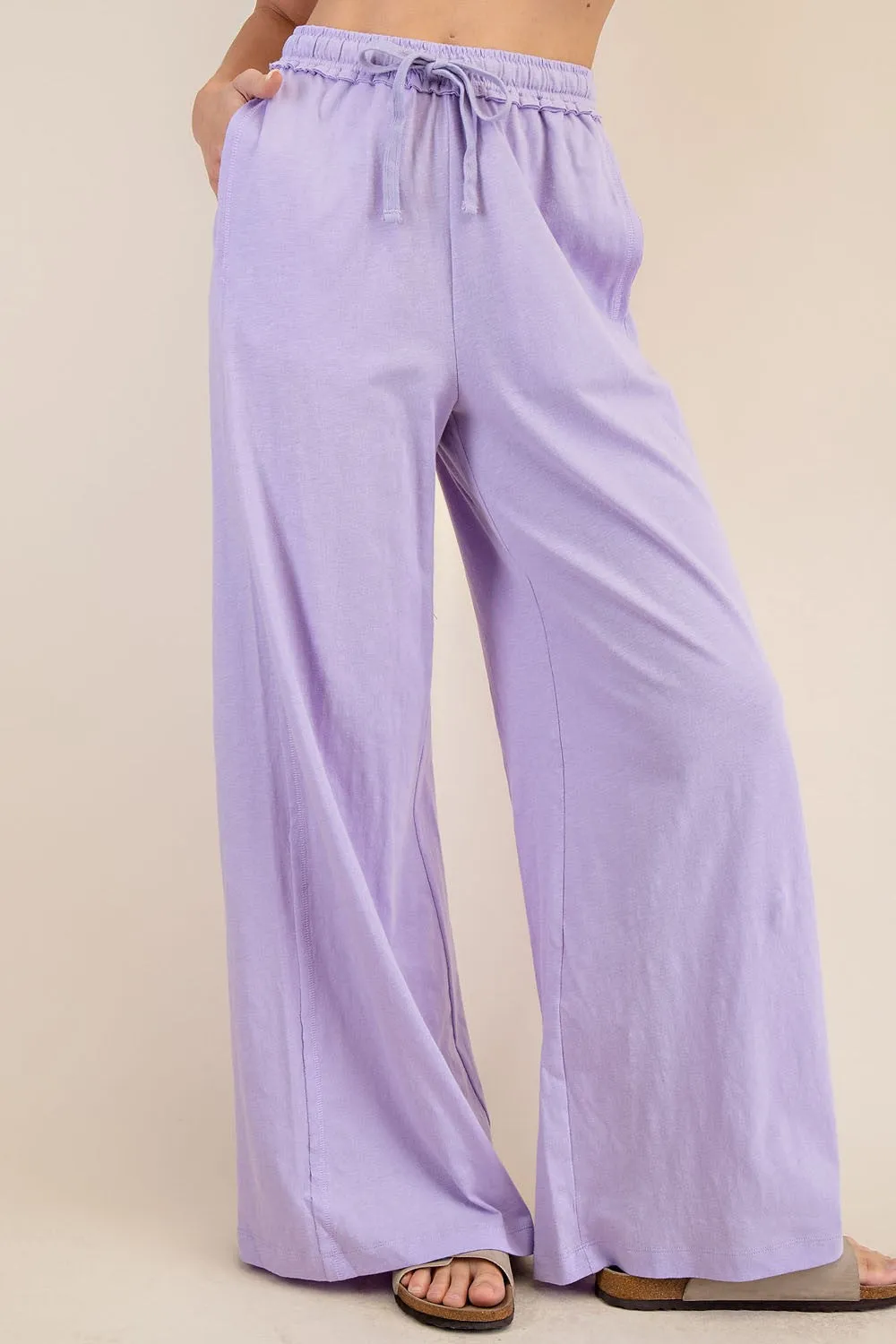 Lavender Drawstring Wide Leg Lounge Pant sold by Pinkblush product image thumbnail 2