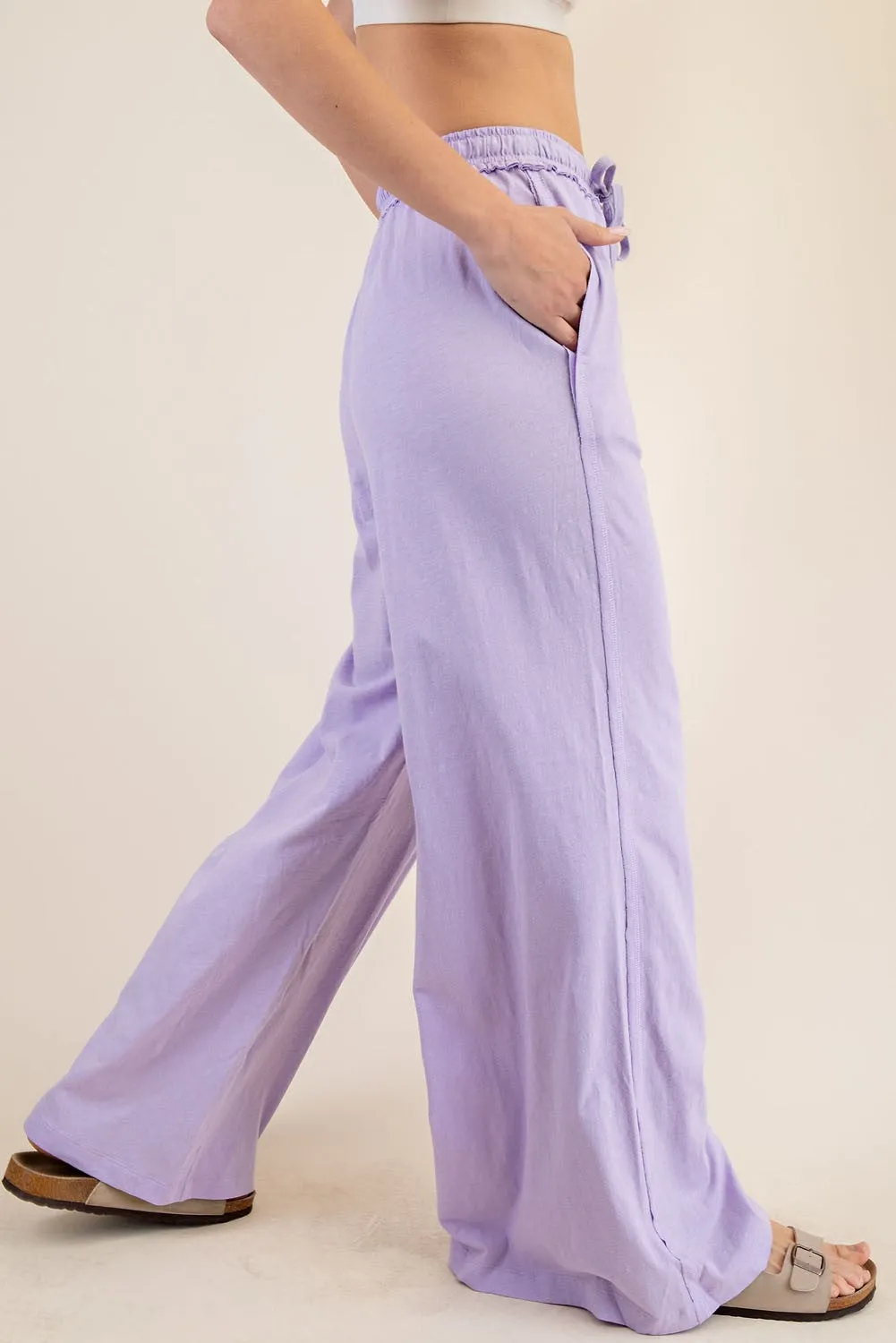 Lavender Drawstring Wide Leg Lounge Pant sold by Pinkblush product image thumbnail 3