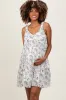 Blue Floral Plisse Texture Maternity Mini Dress sold by Pinkblush
