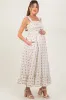 Red Floral Smocked Sleeveless Maternity Maxi Dress sold by Pinkblush