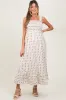 Red Floral Smocked Sleeveless Maternity Maxi Dress sold by Pinkblush