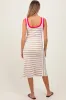 Taupe Mixed Stripe Ribbed Knit Sleeveless Maternity Midi Dress sold by Pinkblush