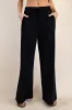 Black Drawstring Wide Leg Lounge Pant sold by Pinkblush