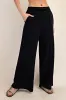 Black Drawstring Wide Leg Lounge Pant sold by Pinkblush