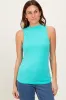 Mint Ribbed Sleeveless Mock Neck Maternity Top sold by Pinkblush