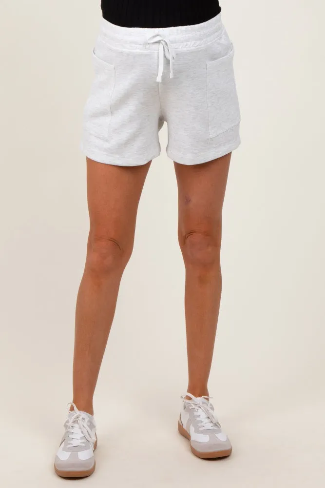 Heather Grey Patch Pocket Maternity Shorts sold by Pinkblush product image thumbnail 3