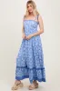 Blue Floral Shoulder Tie Maxi Dress sold by Pinkblush