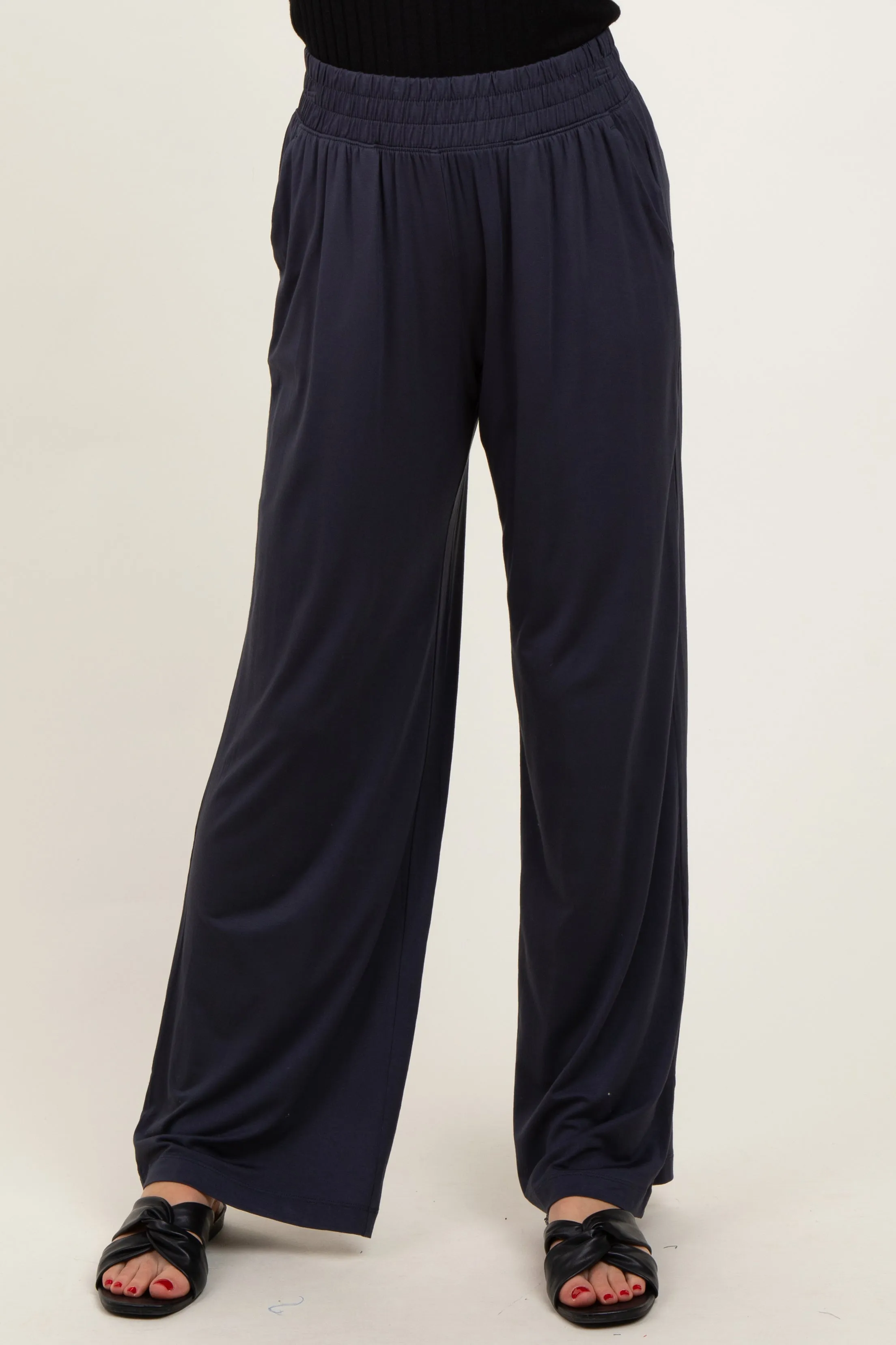 Charcoal Basic Wide Leg Pocketed Pants sold by Pinkblush product image thumbnail 2