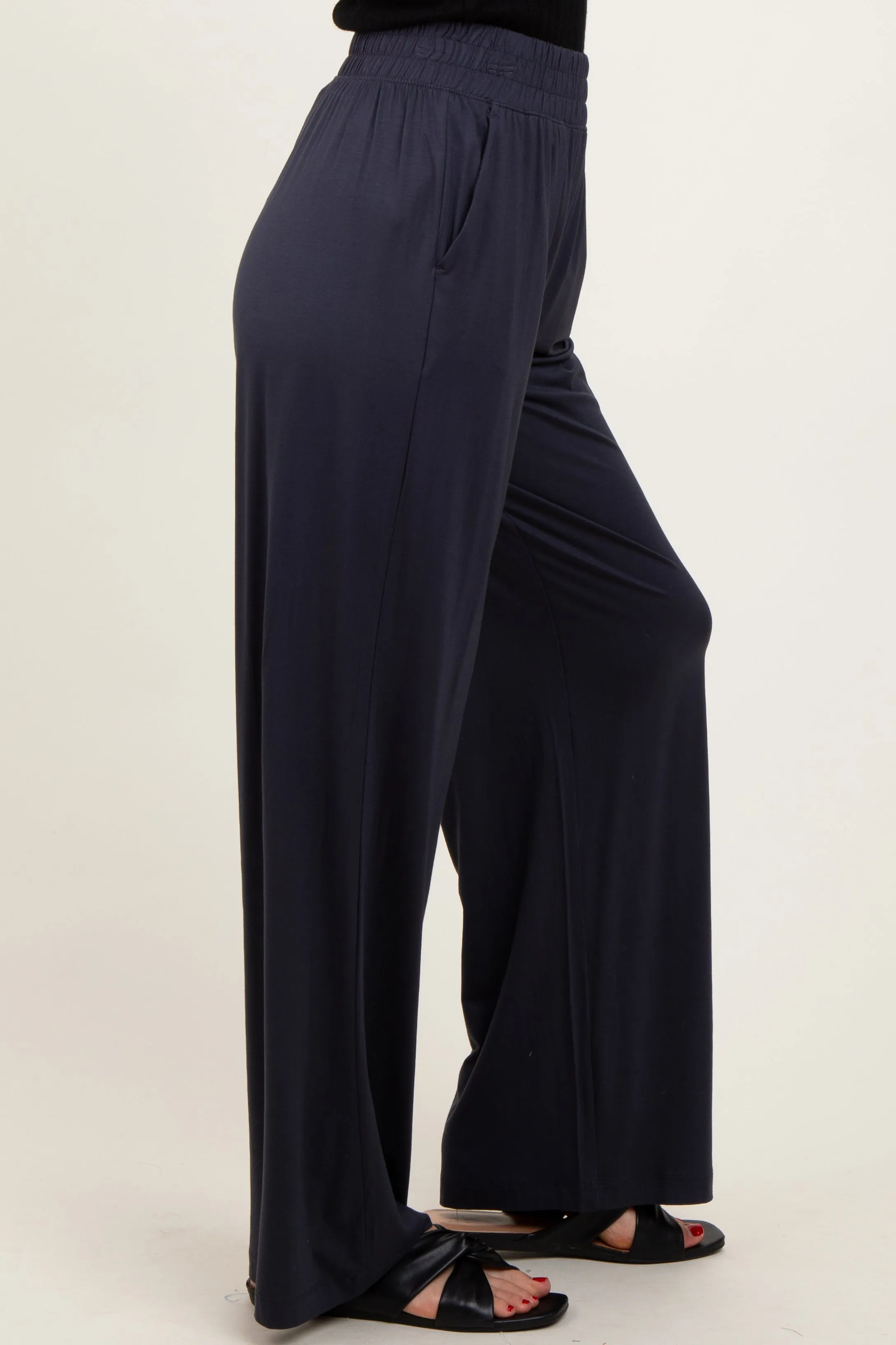 Charcoal Basic Wide Leg Pocketed Pants sold by Pinkblush product image thumbnail 3