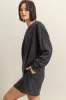 Black Long Sleeve Oversized Sweatshirt Mini Dress sold by Pinkblush
