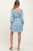 Light Blue Embroidered Off Shoulder Maternity Dress sold by Pinkblush
