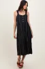 Black Dot Stripe Tiered Midi Dress sold by Pinkblush
