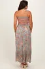 Olive Paisley Shoulder Tie Smocked Maternity Maxi Dress sold by Pinkblush