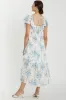 Light Blue Floral Flutter Sleeve Tiered Maxi Dress sold by Pinkblush