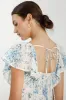 Light Blue Floral Flutter Sleeve Tiered Maxi Dress sold by Pinkblush