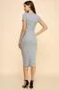 Gray Asymmetrical Ruched T-Shirt Dress sold by Pinkblush