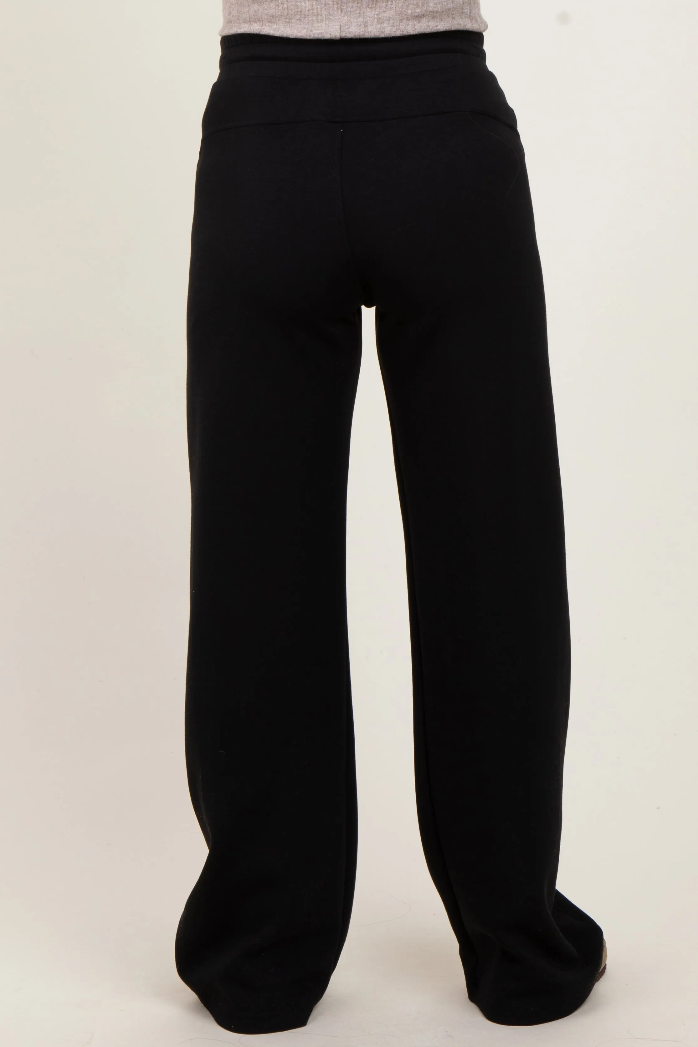 Black Straight Leg Drawstring Maternity Sweatpants sold by Pinkblush product image thumbnail 4