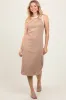 Mocha Striped Ribbed Knit Sleeveless Maternity Midi Dress sold by Pinkblush