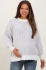 Grey Ribbed Balloon Sleeve Maternity Sweater sold by Pinkblush