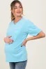 Aqua Short Sleeve Front Pocket Tunic Maternity Top sold by Pinkblush