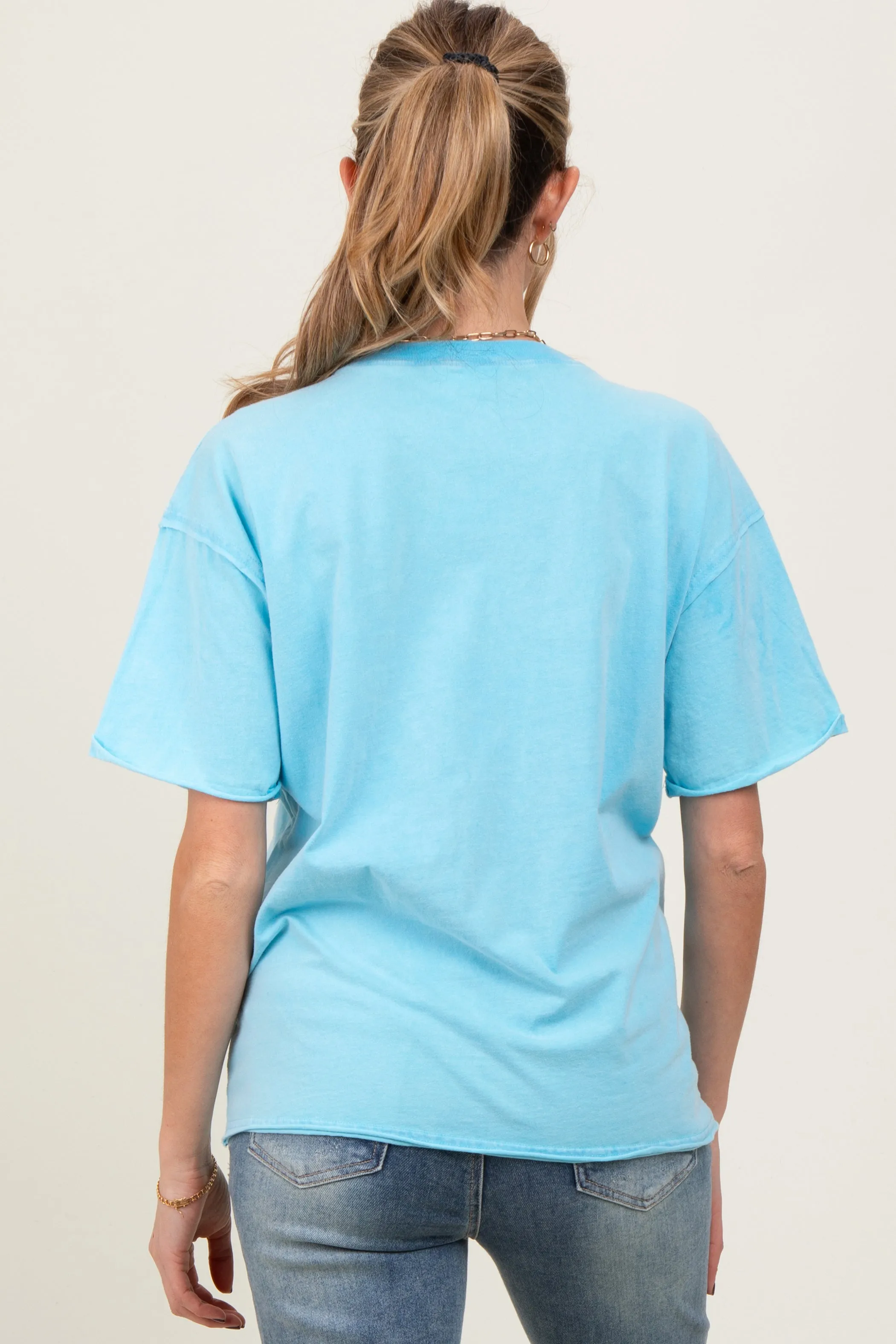 Aqua Short Sleeve Front Pocket Tunic Maternity Top sold by Pinkblush product image thumbnail 4