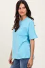 Aqua Short Sleeve Front Pocket Tunic Top sold by Pinkblush