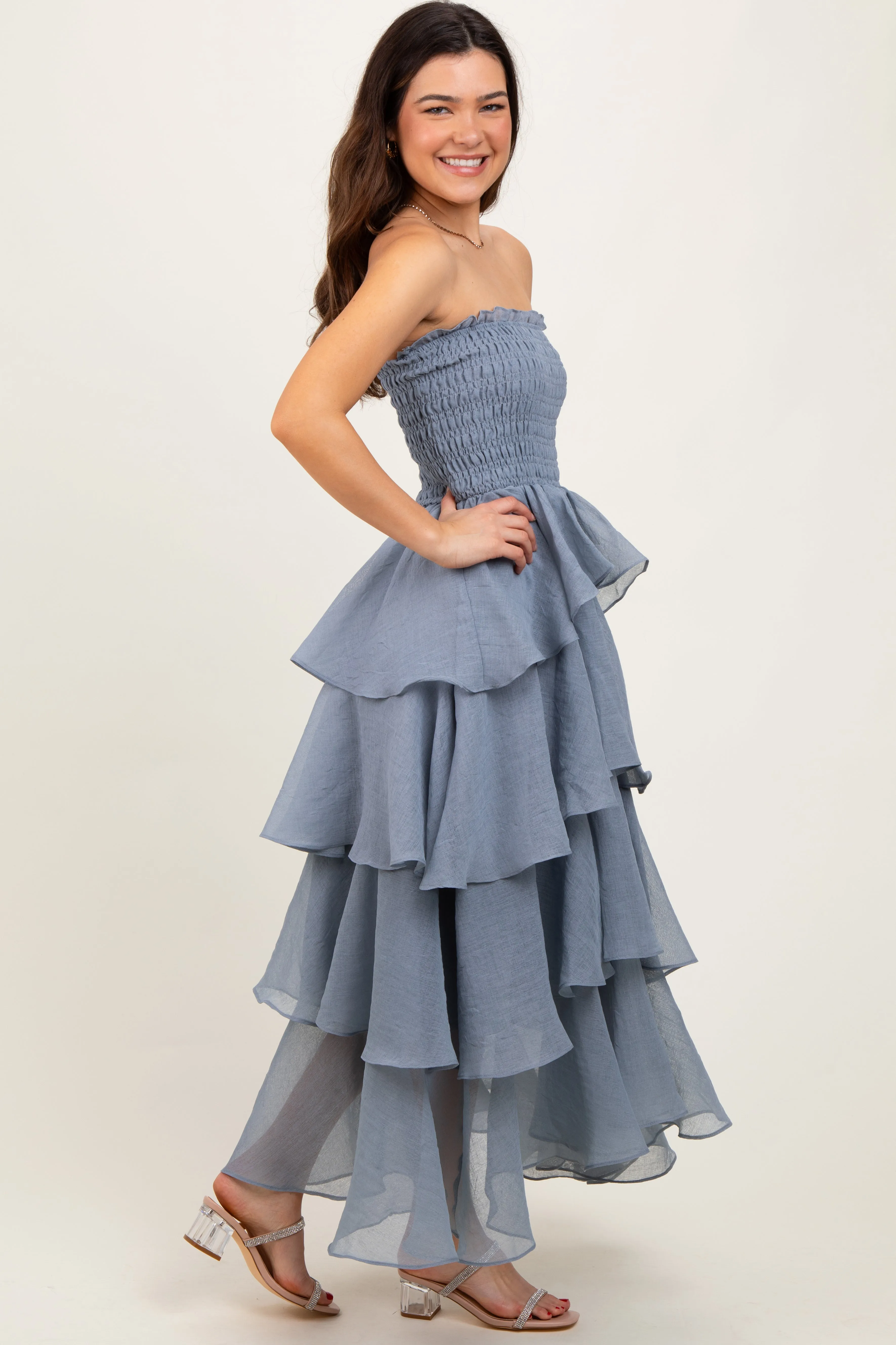 Blue Layered Maxi Dress sold by Pinkblush product image thumbnail 2