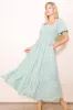 Mint Floral Smocked Tiered Maxi Dress sold by Pinkblush