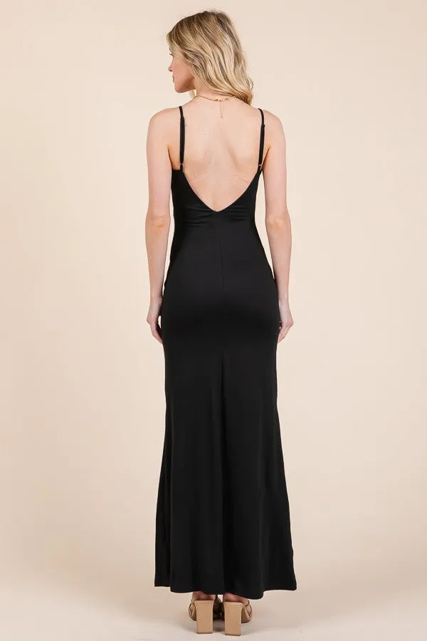 Black Backless Fishtail Sleeveless Maxi Dress sold by Pinkblush product image thumbnail 3
