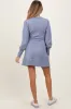 Light Blue Knit Bubble Sleeve Maternity Mini Dress sold by Pinkblush