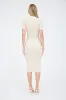Ivory Striped Knit Collared Midi Dress sold by Pinkblush