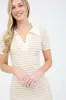 Ivory Striped Knit Collared Midi Dress sold by Pinkblush