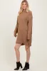 Mocha Exposed Seam Oversized Sweater Dress sold by Pinkblush
