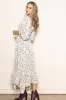 Ivory Floral Smocked Handkerchief Hem Maxi Dress sold by Pinkblush