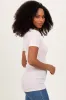 Peach Solid Ribbed Short Sleeve Round Neck Basic Top sold by Pinkblush