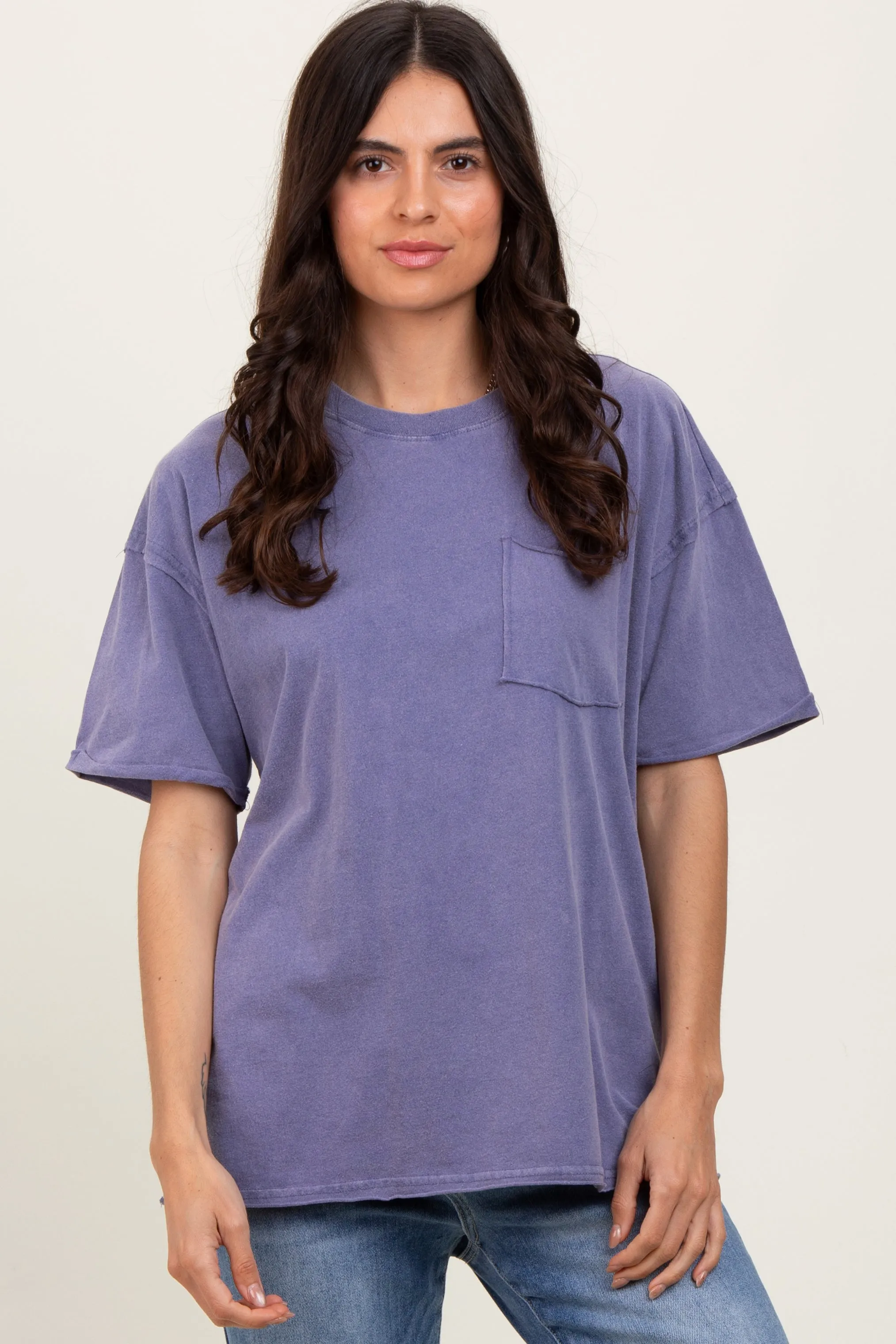 Lavender Short Sleeve Front Pocket Tunic Top sold by Pinkblush product image thumbnail 2
