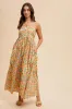 Yellow Floral Scallop Detail Sleeveless Maxi Dress sold by Pinkblush