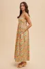 Yellow Floral Scallop Detail Sleeveless Maxi Dress sold by Pinkblush