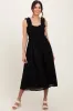 Black Eyelet Sleeveless Maternity Midi Dress sold by Pinkblush