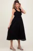 Black Eyelet Sleeveless Maternity Midi Dress sold by Pinkblush