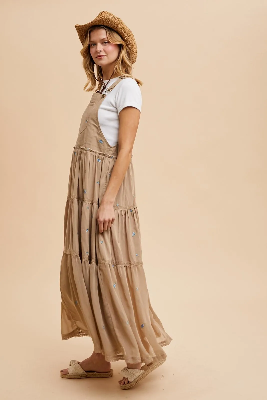 Light Taupe Embroidered Floral Skirtall sold by Pinkblush product image thumbnail 3