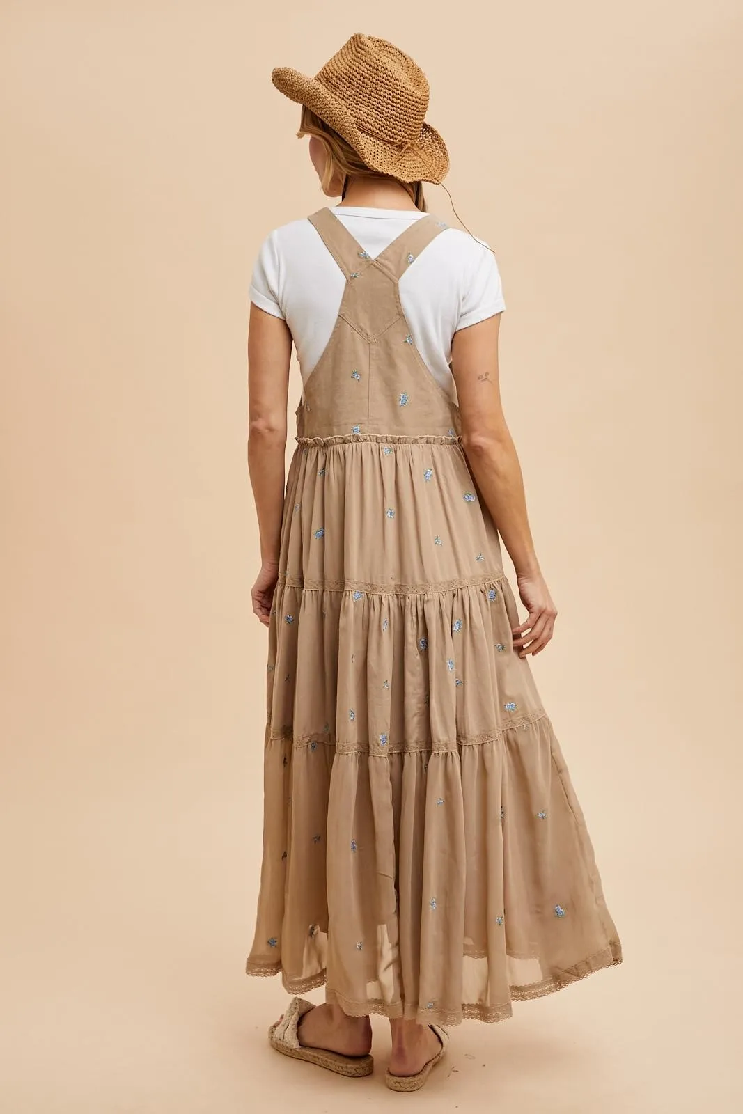 Light Taupe Embroidered Floral Skirtall sold by Pinkblush product image thumbnail 4