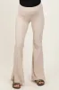 Cream Ribbed Split Flare Maternity Leggings sold by Pinkblush