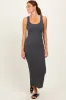 Charcoal Ribbed Basic Maternity Maxi Dress sold by Pinkblush